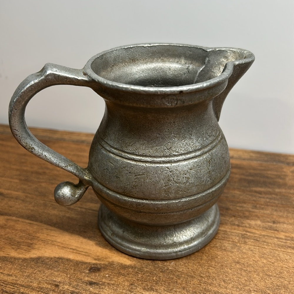Vintage Wilton Armetale Pewter Coloured Creamer Pitcher “Plough Tavern" Series